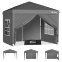 Sekey Faltpavillon 2x2 m Grau Wasserdicht mit 4 Seitenteilen Bild 2