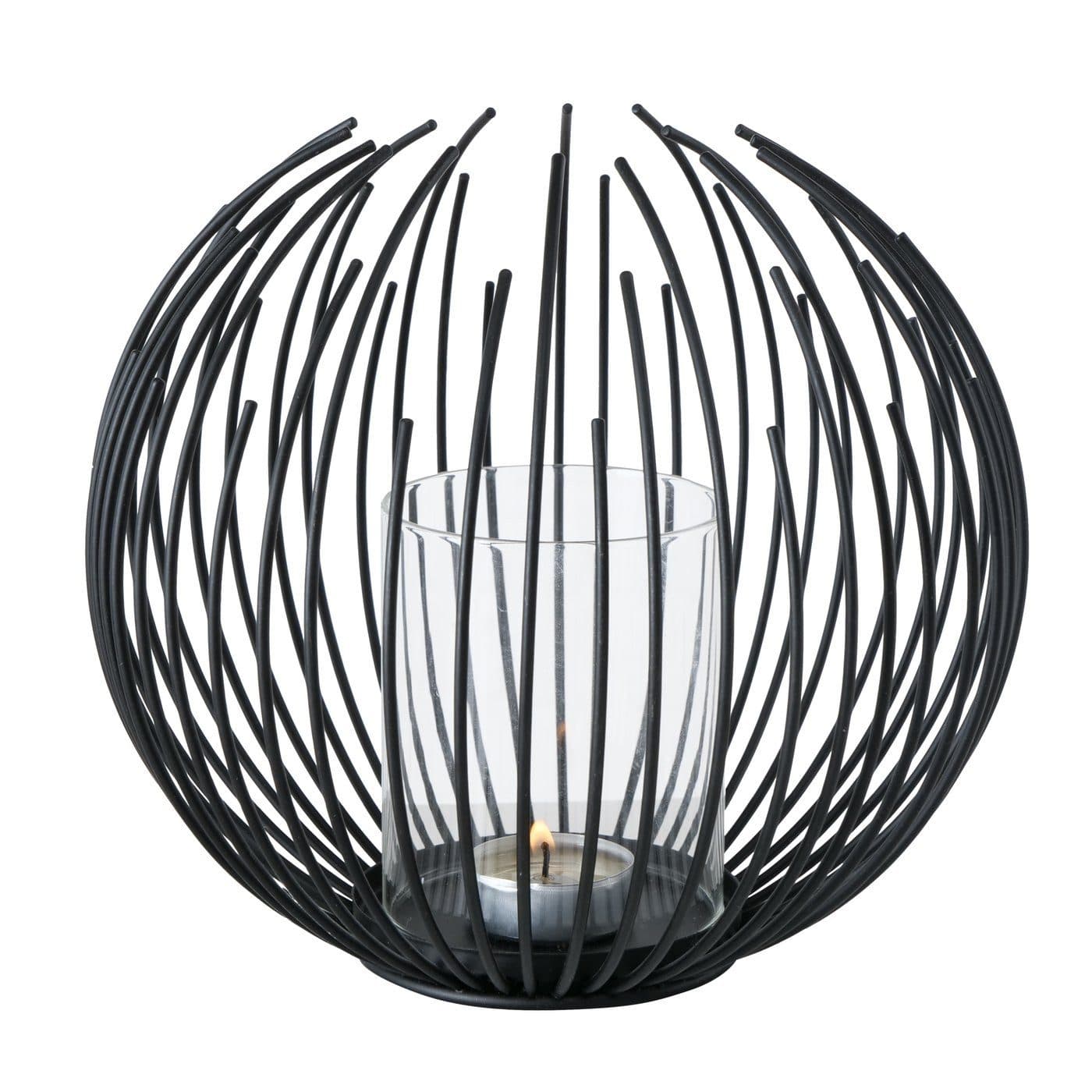 BOLTZE Windlicht Cylon Kerzenhalter Schwarz Skandinavisches Design