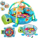 Krabbeldecke 3 in 1 Schildkröte Erlebnisdecke Spielbogen mit 30 Bällen, Dripex Bild 2