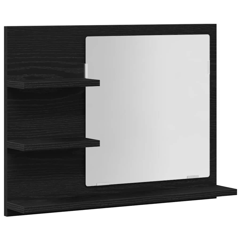 vidaXL Badezimmerspiegelschwarz Eichen-Optik mit Stauraum - Bild 2