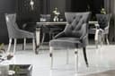 riess-ambiente Polsterstuhl CASTLE DELUXE Grau/Silber Samt Löwenkopf Bild 2