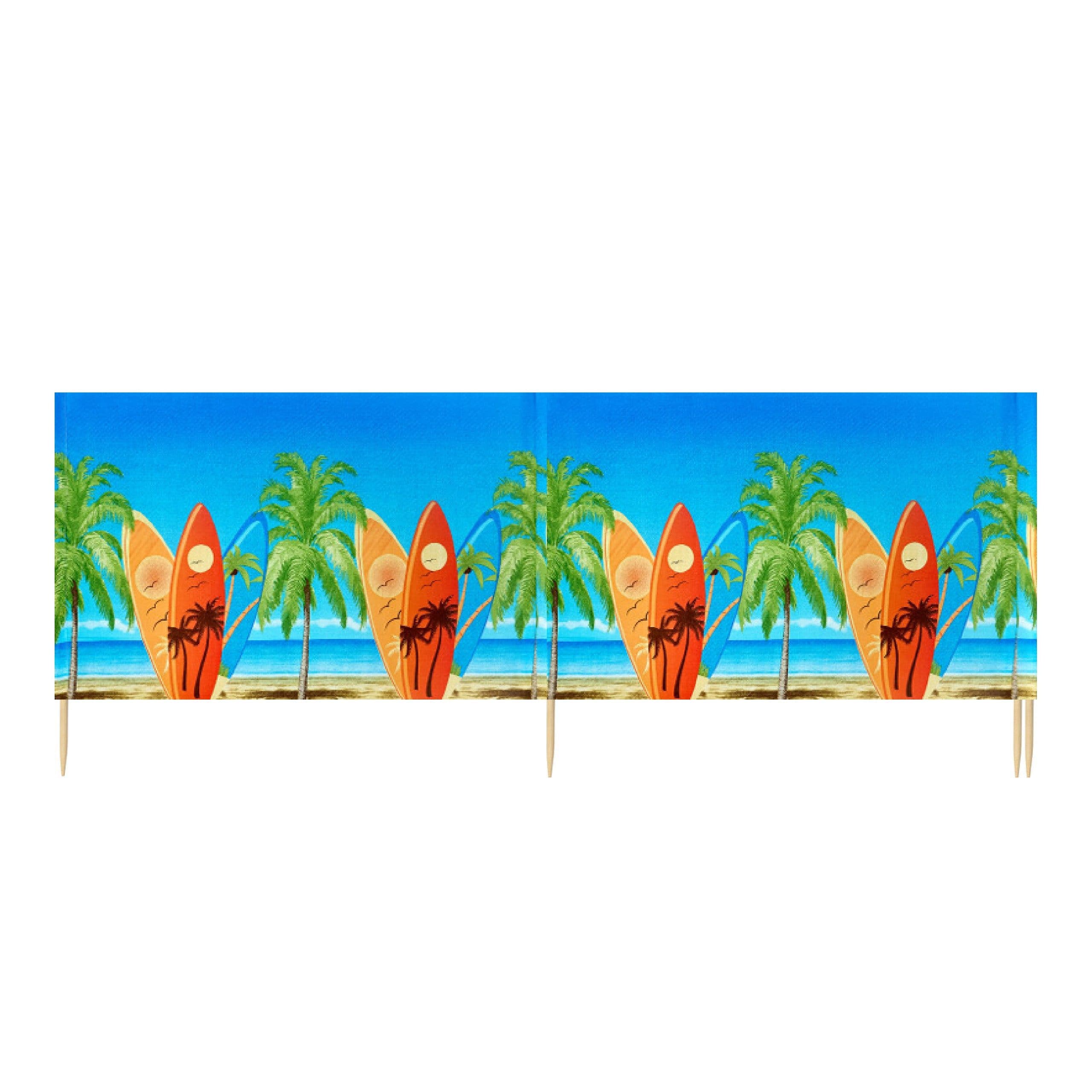 Ladeheid Windschutz Strand Sichtschutz Paravent Bunt Polyester Kieferholz - Bild 2