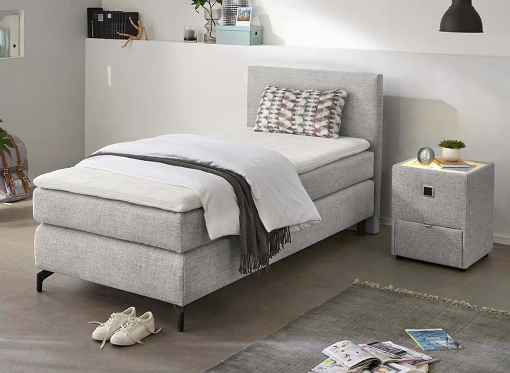 Jockenhöfer Boxspringbett Alinas Grau mit Topper - Bild 2