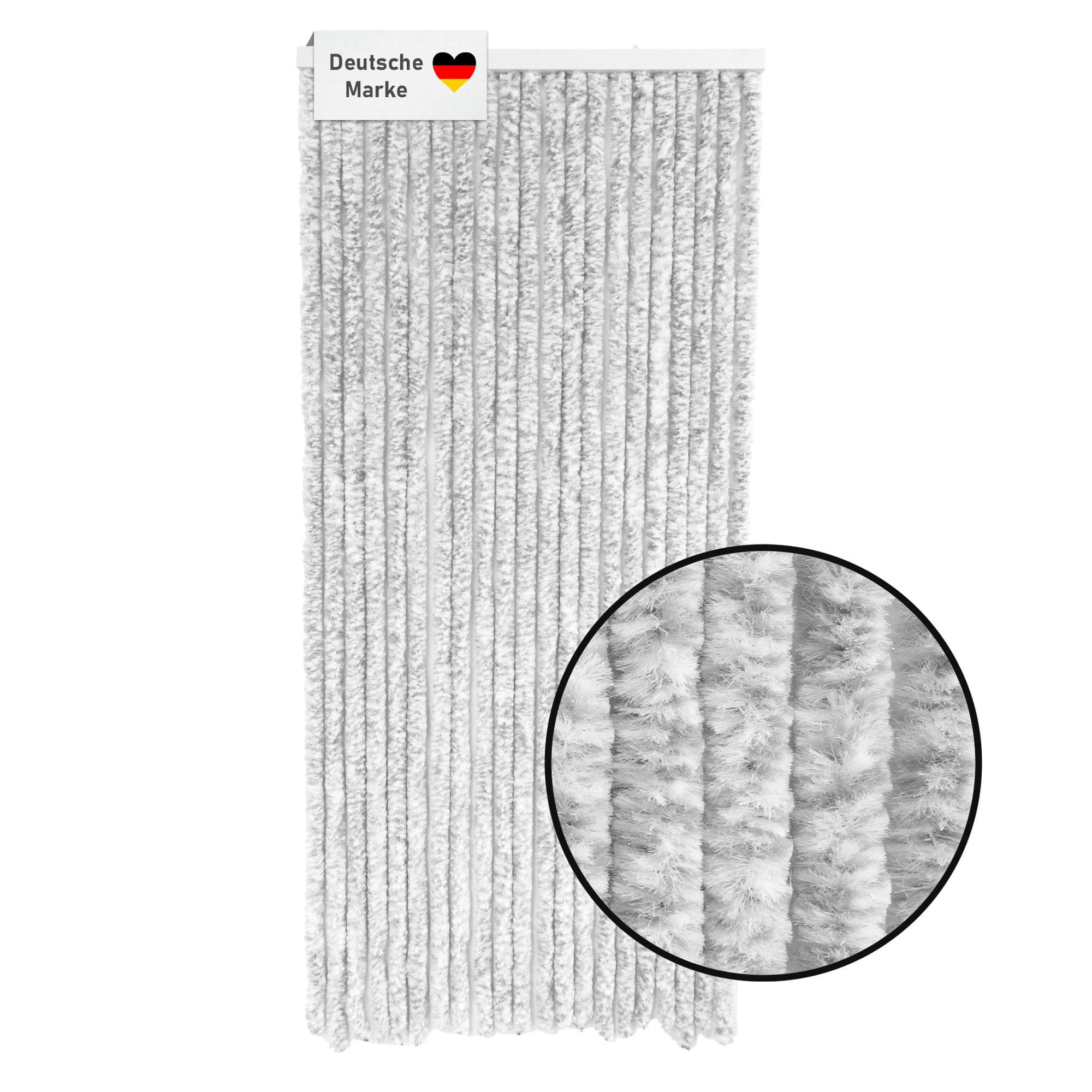 Lemodo Insektenschutz-Vorhang Grau Flauschvorhang mit Ösen - Bild 2