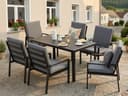 MeXo Gartenlounge-Set 6-tlg. mit Esstisch Aluminium Schwarz Bild 2