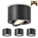 GeyouLux LED Aufbaustrahler 4er Set Schwarz Schwenkbar Warmweiß Bild 2