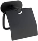 WENKO Toilettenpapierhalter Orea Schwarz mit Deckel - Befestigung ohne Bohren Bild 2
