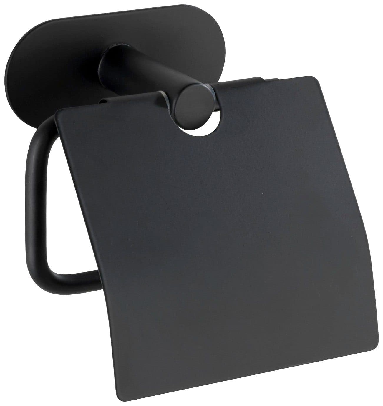 WENKO Toilettenpapierhalter Orea Schwarz mit Deckel - Befestigung ohne Bohren - Bild 2