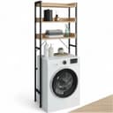 tectake Badregal Seattle 3 Ebenen Industrial Style Braun/Silber Bild 2