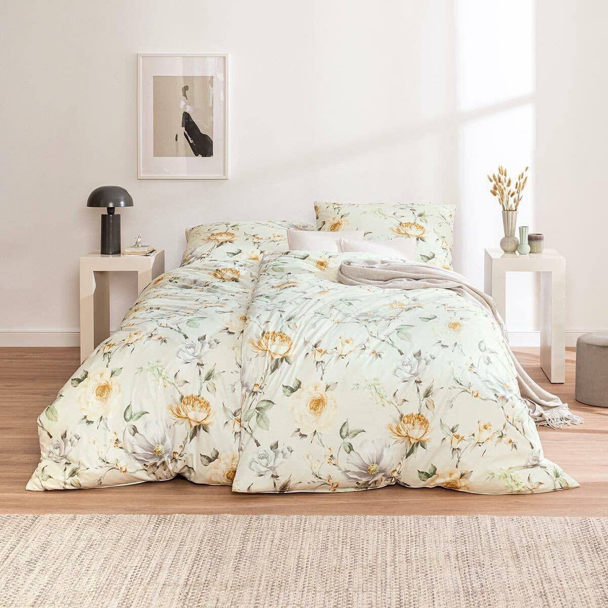 Estella Mako-Jersey Bettwäsche 135x200 Beige Floral - Bild 2