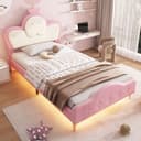Flieks Polsterbett LED Kinderbett mit Wellenform-Kopfteil Bild 2