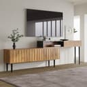 Merax Lowboard TV-Schrank stapelbar Marmoroptik Metallbeine Bild 2
