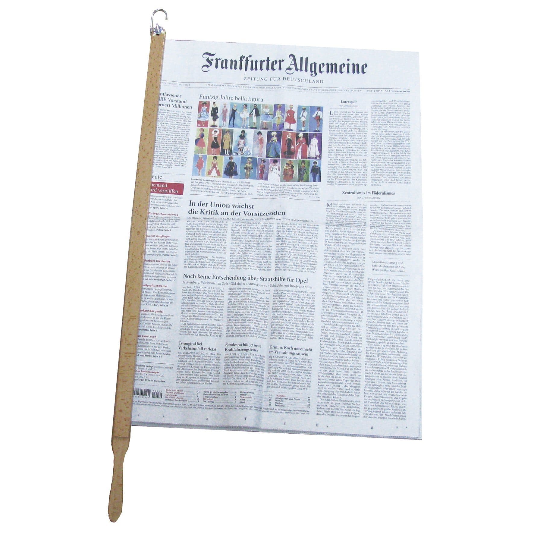 BigDean Zeitungsständer Primus Buche Natur mit Klappmechanismus