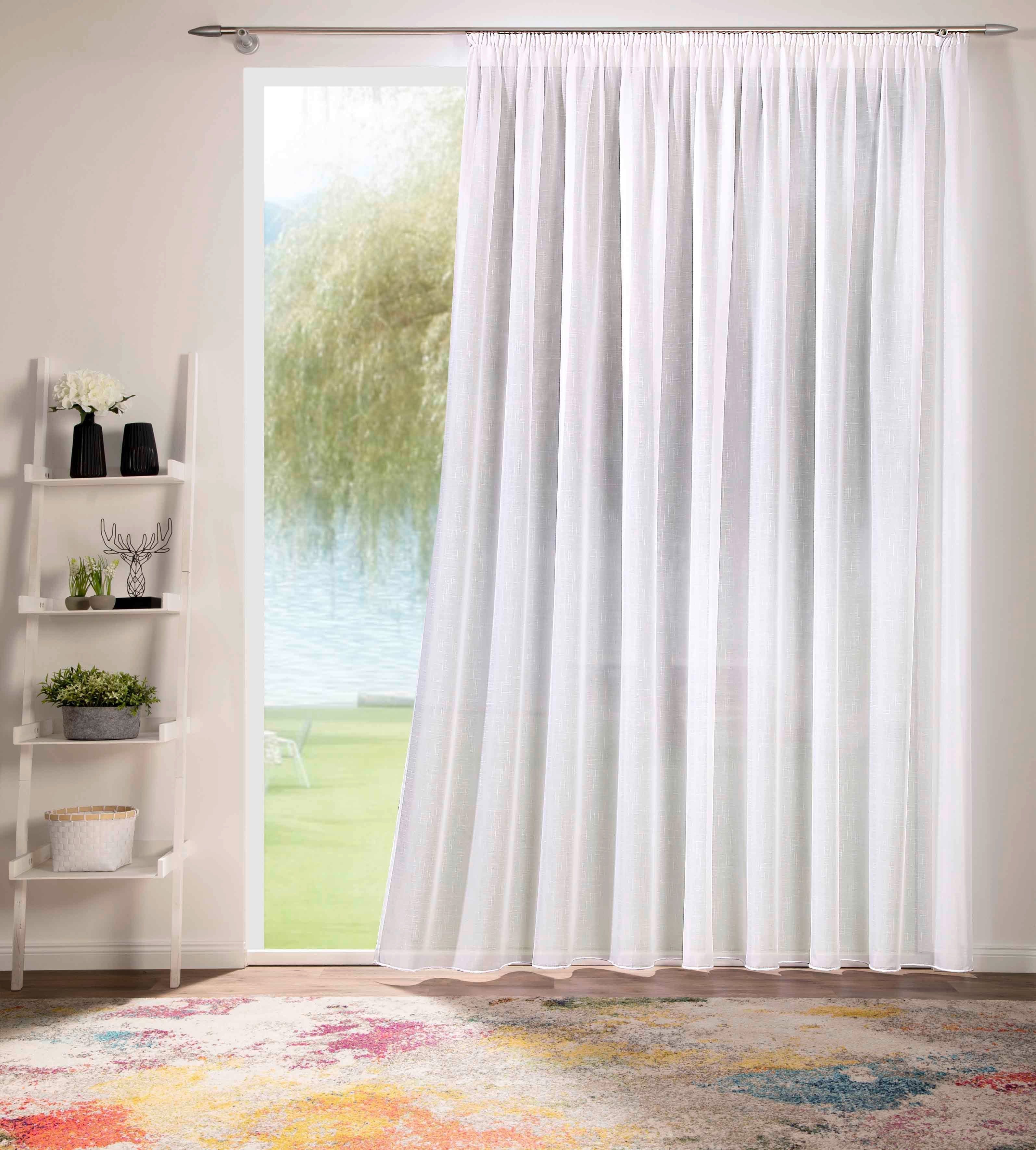 DecoHome24 Gardine Voile Weiß Kräuselband Maßgeschneidert - Bild 2