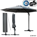 BRAST Alu Ampelschirm 300cm Grau mit LED & Schutzhülle Bild 2