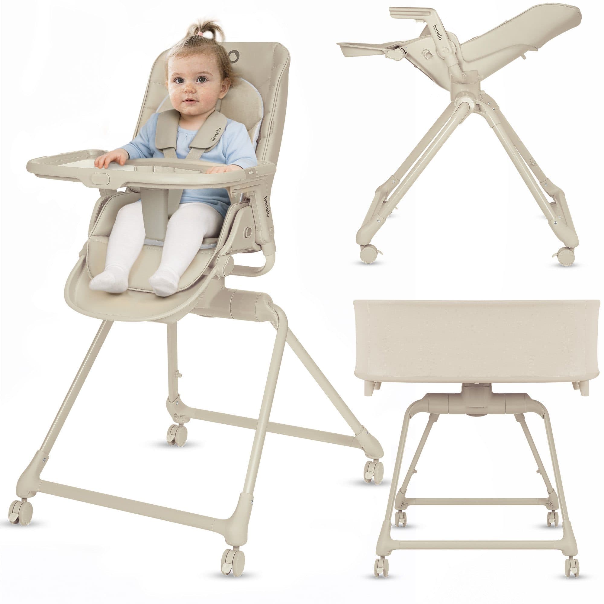 Lionelo Hochstuhl MADDIE SET 3in1 mit 360° Drehung und Matratze - Bild 2