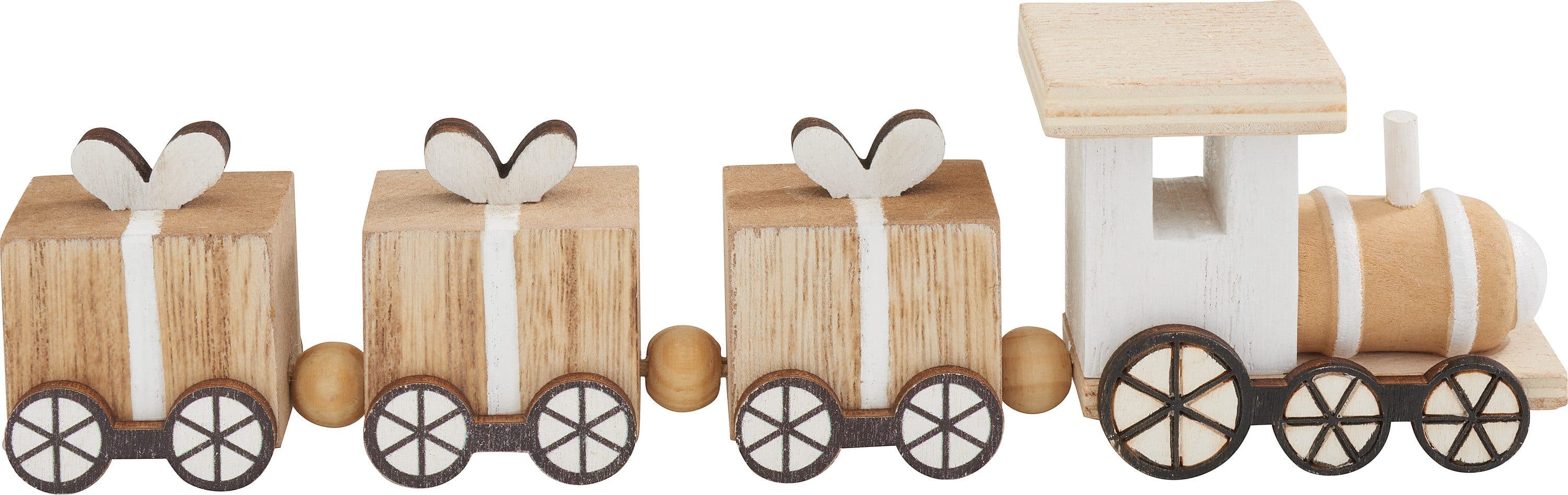 VBS Dekoobjekt Holz-Eisenbahn mit 3 Waggons