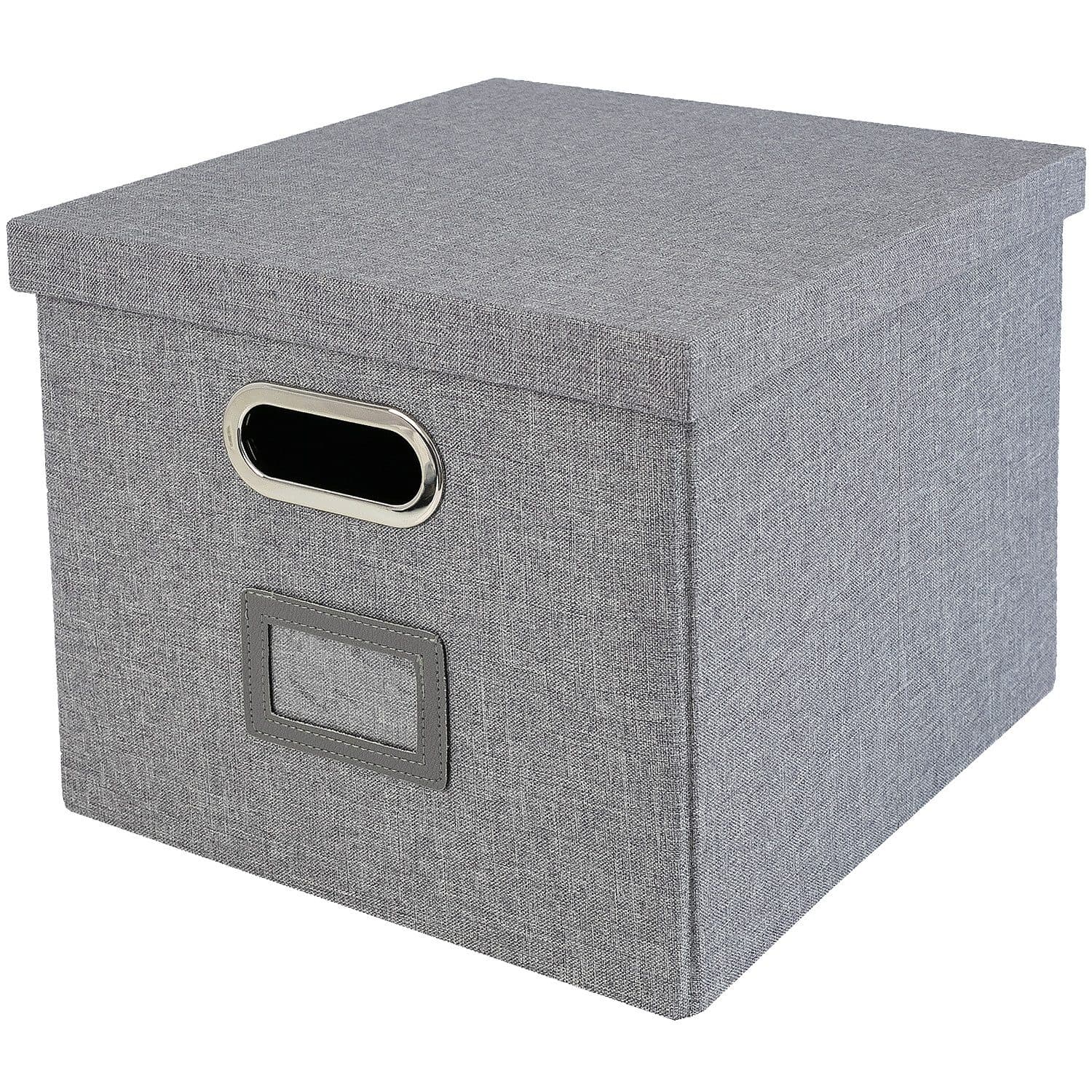 HMF Aufbewahrungsbox mit Deckel Grau für DIN A4 Hängeregister Kallax - Bild 2