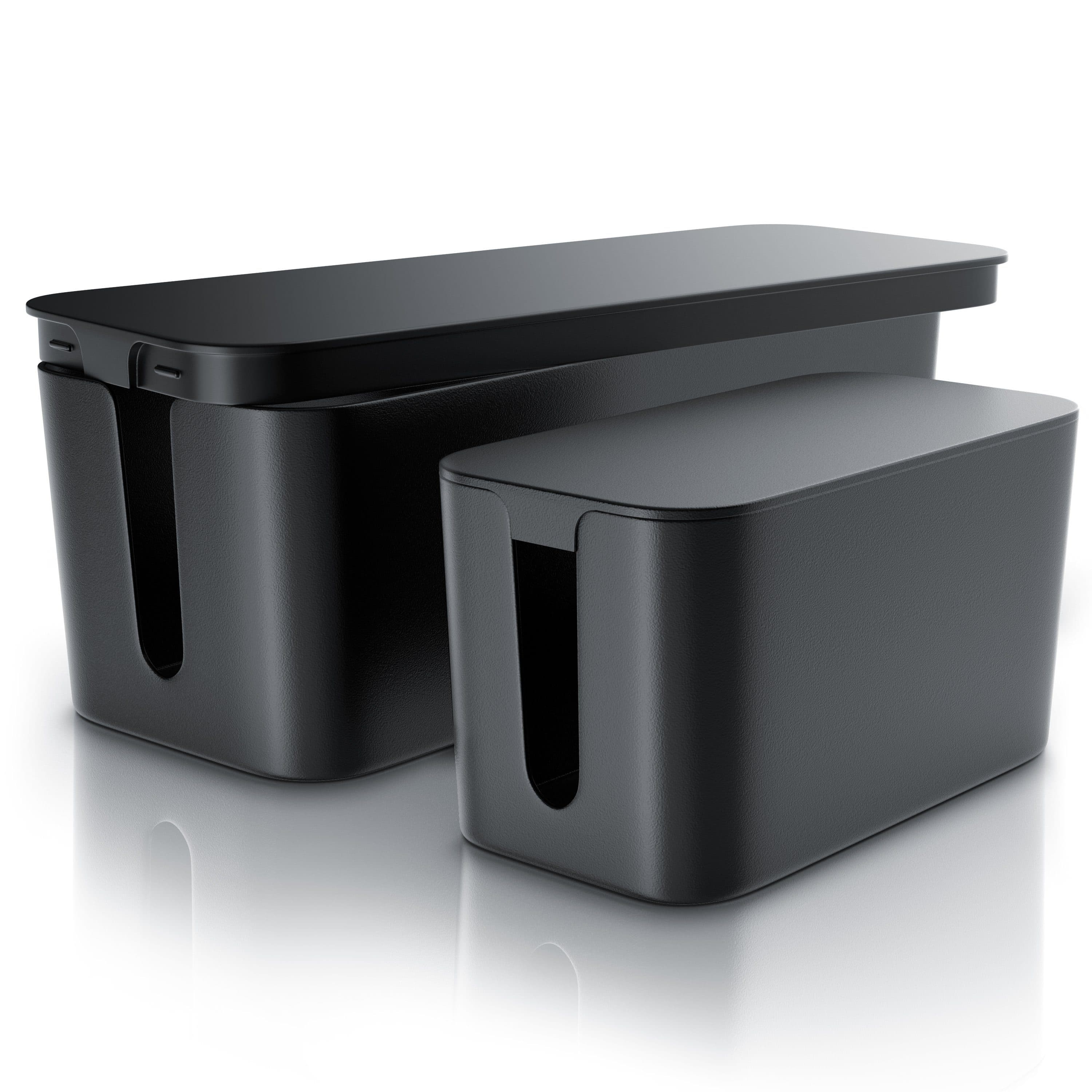 BEARWARE Kabelbox Set 2-tlg. Schwarz mit Gummifüßen - Bild 2