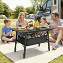 Outsunny Campingtisch Klappbar Höhenverstellbar Schwarz Aluminium Bild 2