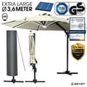 BRAST Ampelschirm 360cm Beige mit LED & Solar Bild 2