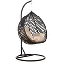 RAMROXX Hängesessel Style XXL Rattan Korb Schwarz mit Relaxkissen Beige Bild 2