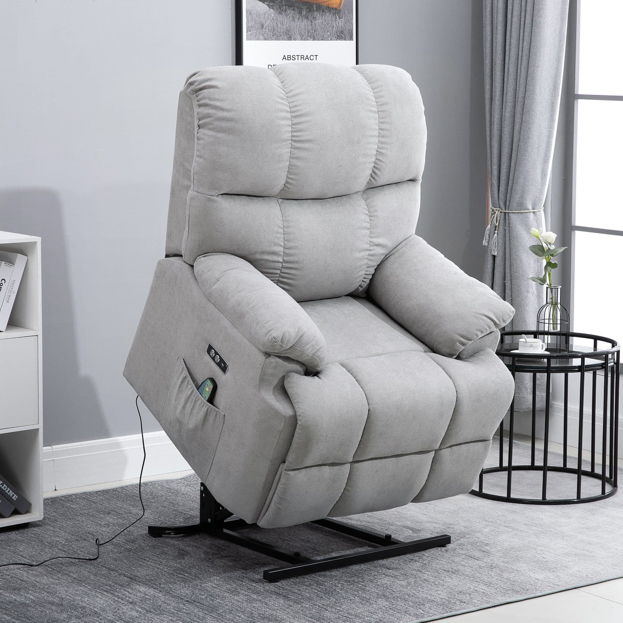 HOMCOM Massagesessel Grau mit Aufstehhilfe und 8 Massagepunkten - Bild 2
