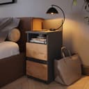 Vicco Nachtschrank Monty Anthrazit/Goldkraft Eiche mit 2 Schubladen Bild 2