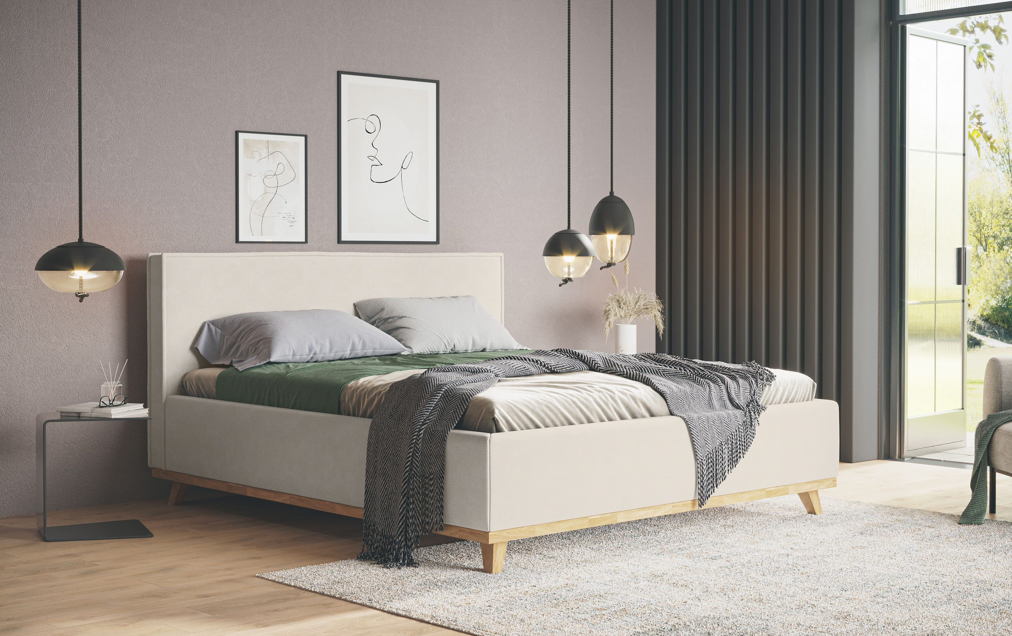 Polsterbett COTTA MILLI I mit Bettkasten beige 160x200 cm - Bild 2