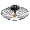 hofstein Deckenleuchte Pieris Runde Deckenlampe Metall Schwarz E27 Retro Bild 2