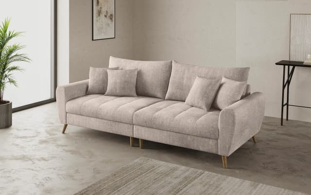 Mr. Couch Big-Sofa Blackburn II Beige Veloursstoff