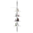 SONGMICS Duschablage Duschregal Höhenverstellbar 95-300 cm 4 Ablagen 3 Haken Eckregal Bild 2