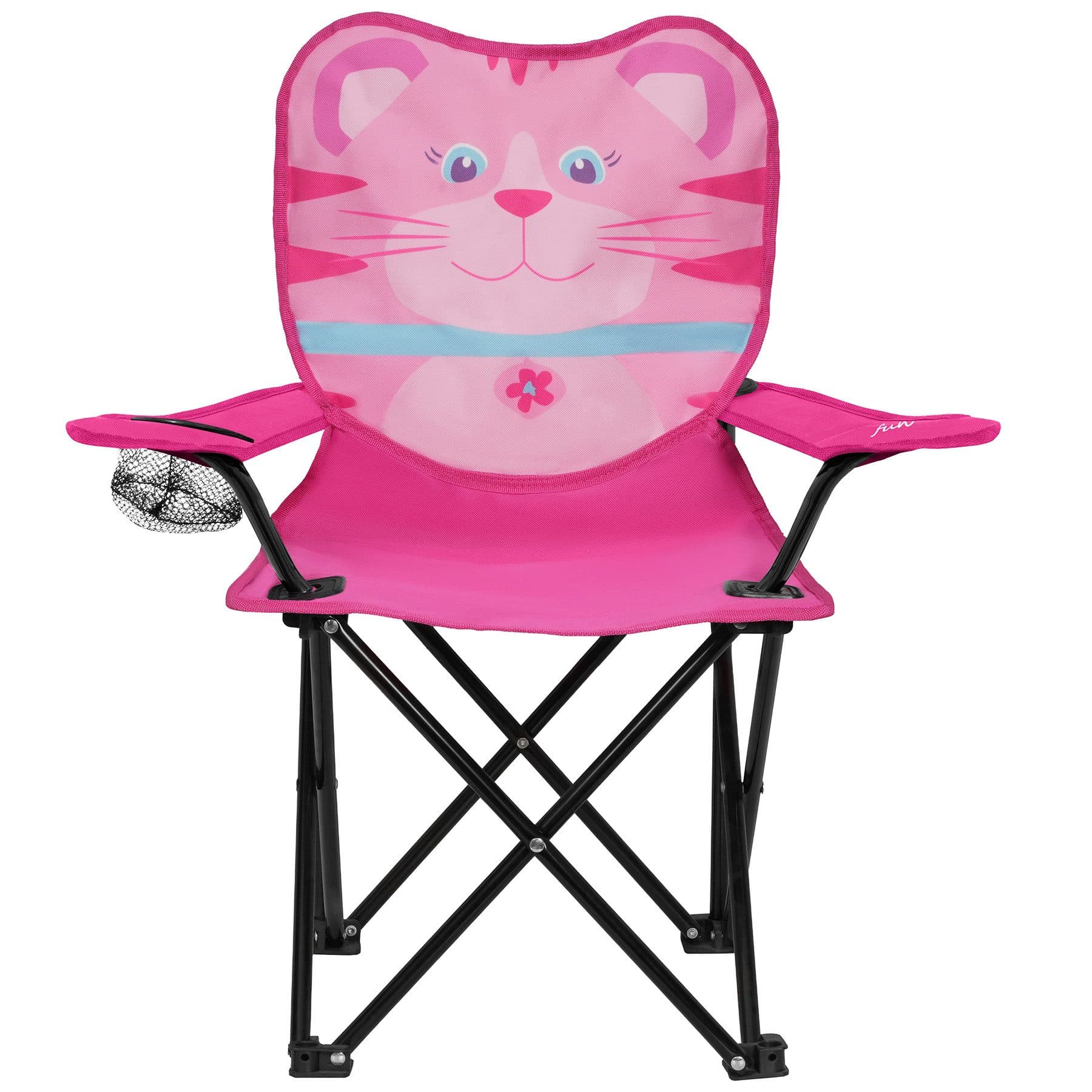 NILS FUN Campingstuhl Kinderstuhl Katze faltbar Outdoorstuhl mit Becherhalter - Bild 2