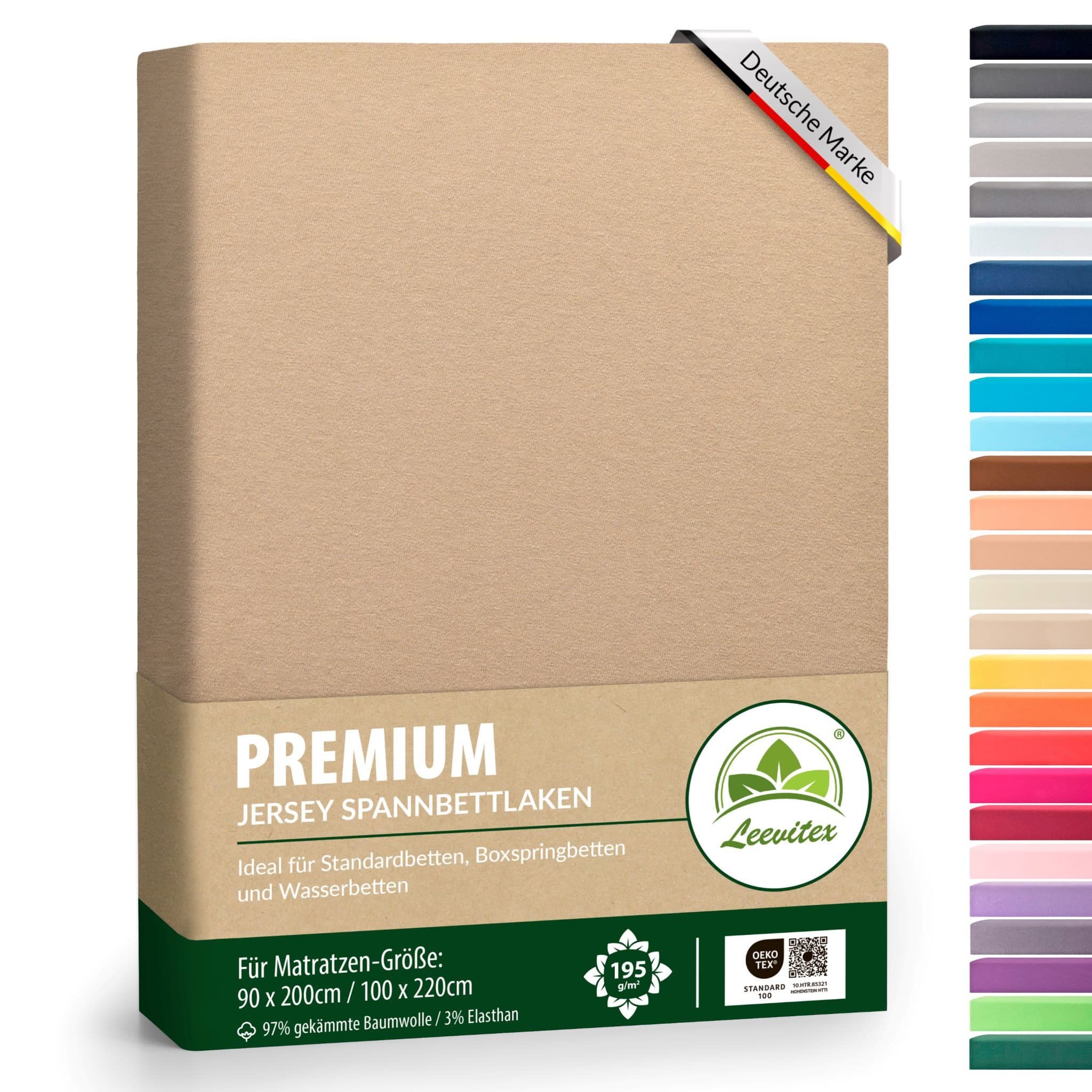 leevitex® Spannbettlaken Premium Elasthan, Gummizug rundum, blickdicht, Anti-Pilling, 97% Baumwolle, 3% Elasthan, 40 cm Steg - Bild 2