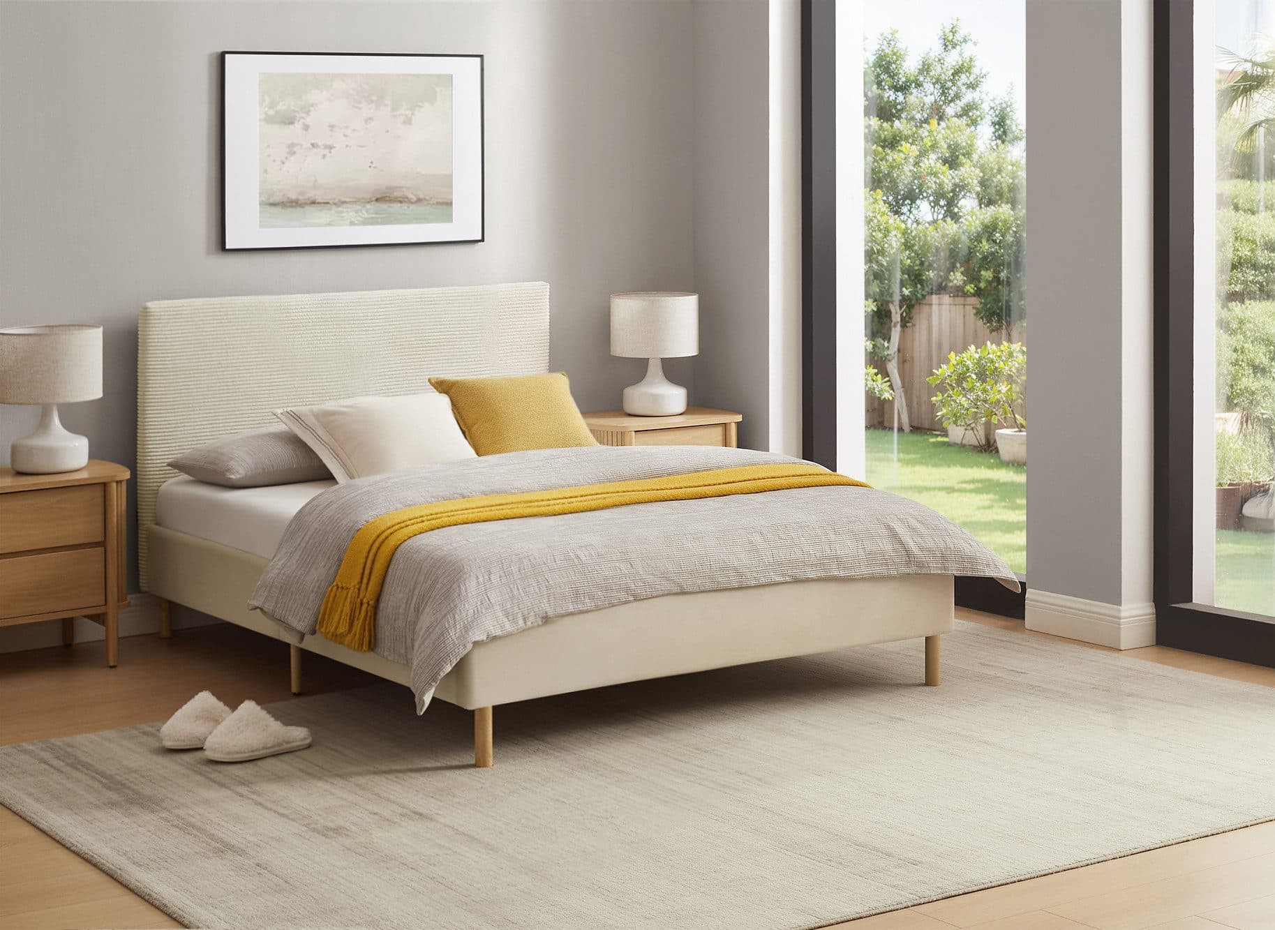 HOME AFFAIRE Polsterbett Armandine inkl. Lattenrost Beige - Bild 2