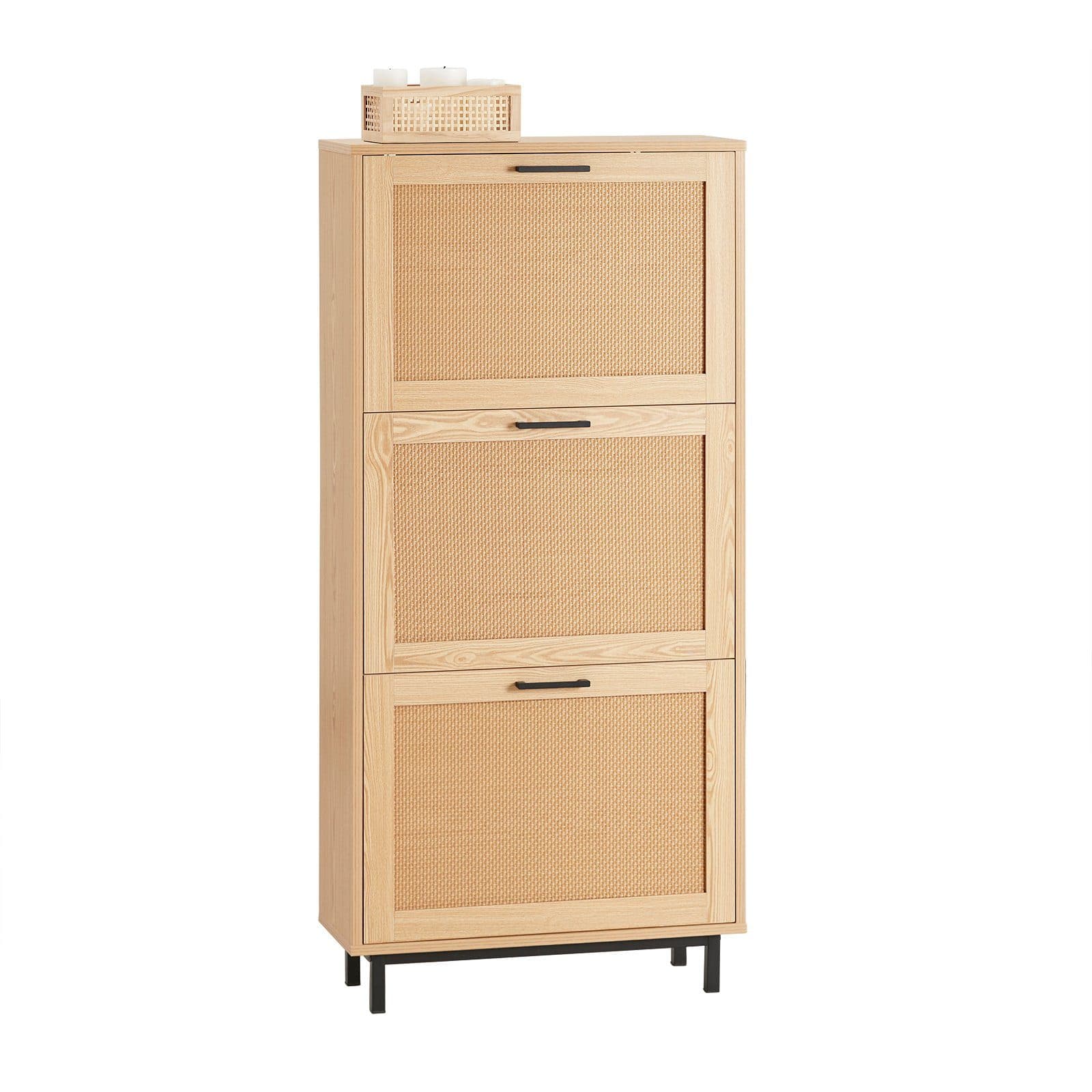SoBuy Schuhschrank FSR155 3 Klappen Natur Holzoptik - Bild 2
