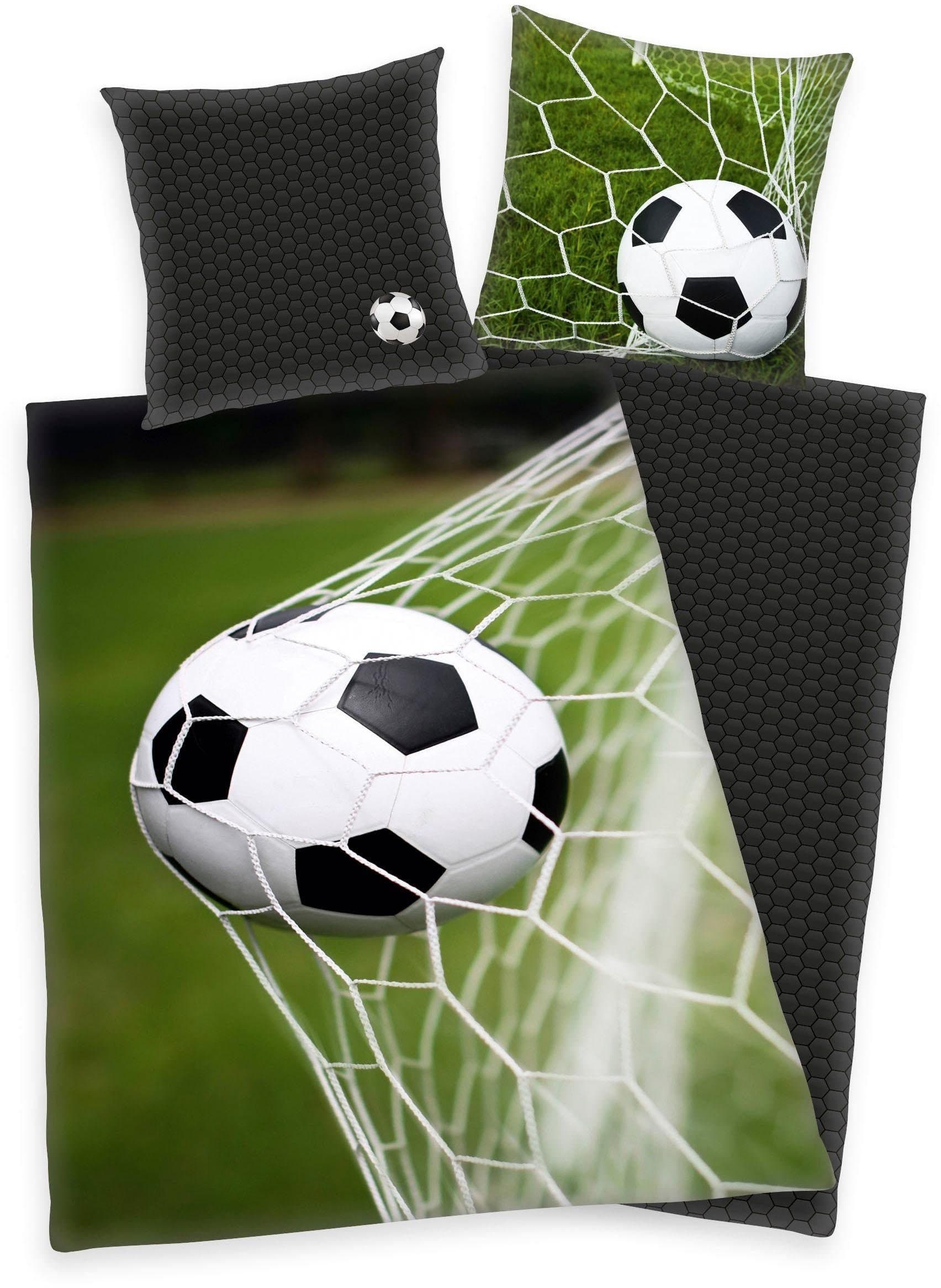 Herding Young Collection Wendebettwäsche Fußball Grün 100% Baumwolle - Bild 2