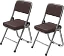 JEOBEST Klappstuhl Set 2-tlg. Braun Kunstleder Metallgestell Bild 2