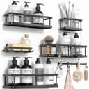 AKKEE Duschablage 6 Stk. Schwarz Ohne Bohren Badezimmer Organizer Bild 2