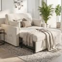 AMERLIFE Schlafsofa 3-in-1 mit Leinenbezug Beige Bild 2