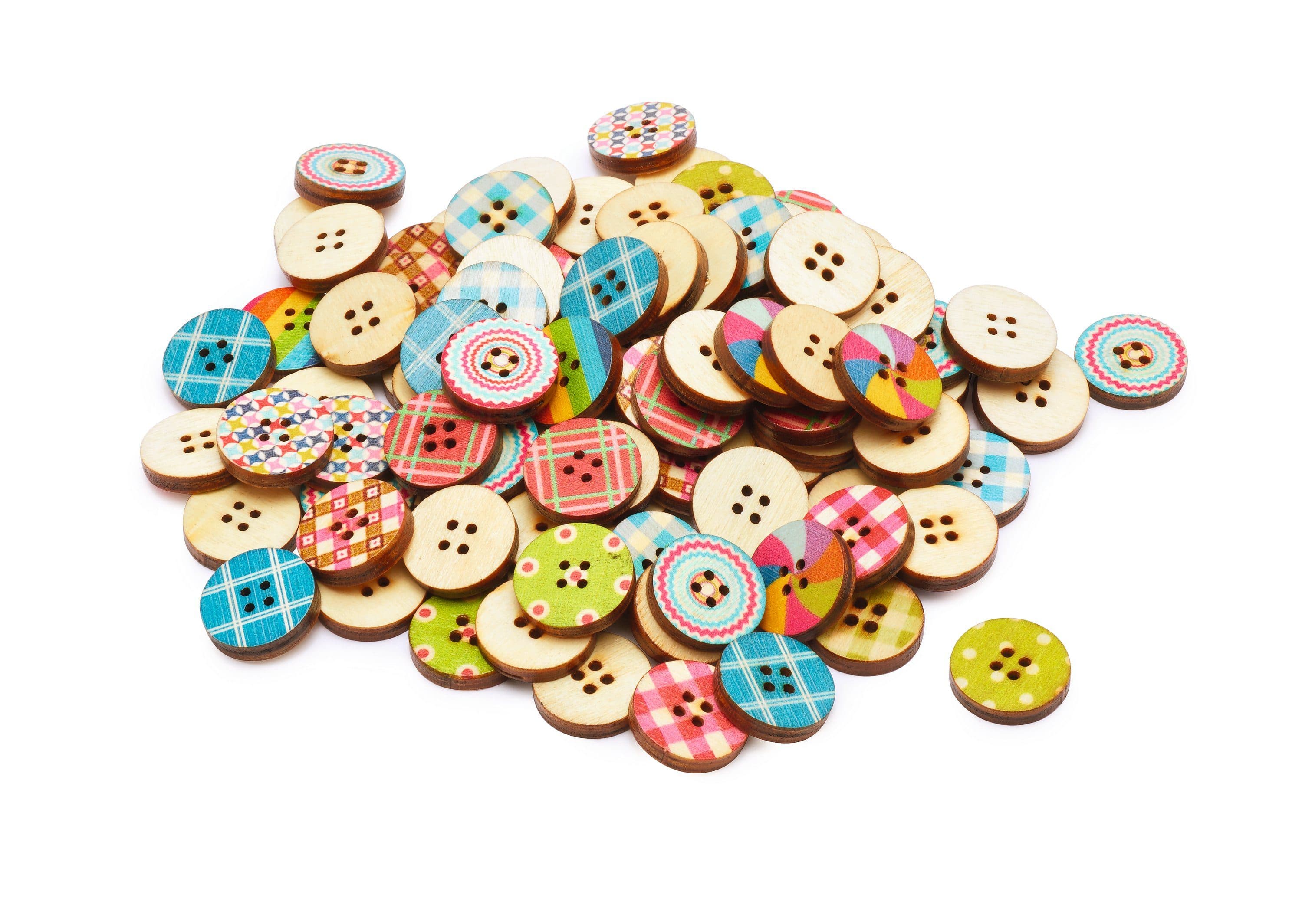 VBS XXL Knopf 100 Stück Holzknöpfe Fashion-Mix