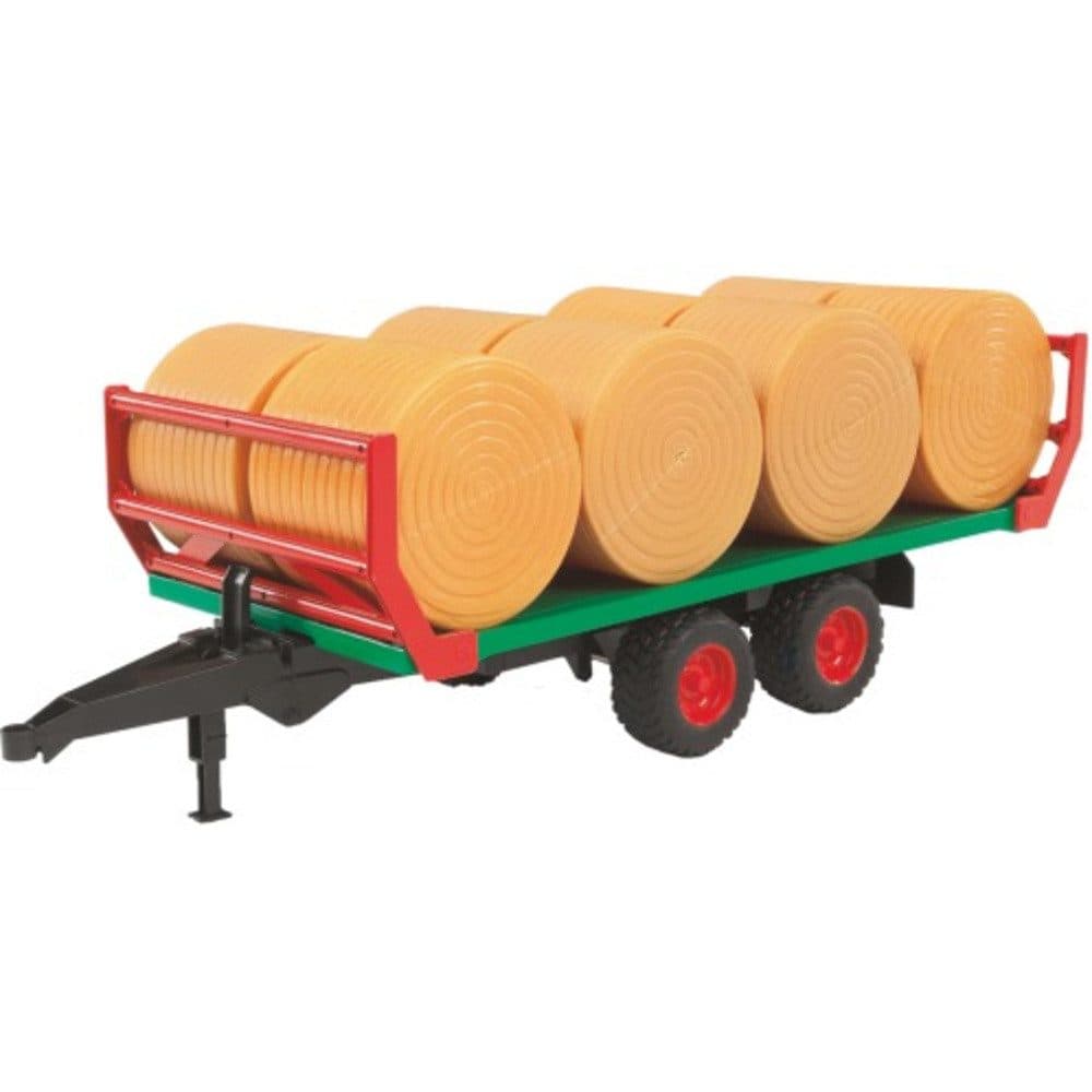 Bruder® Spielzeug-Traktor Ballentransportanhänger mit 8 Rundballen