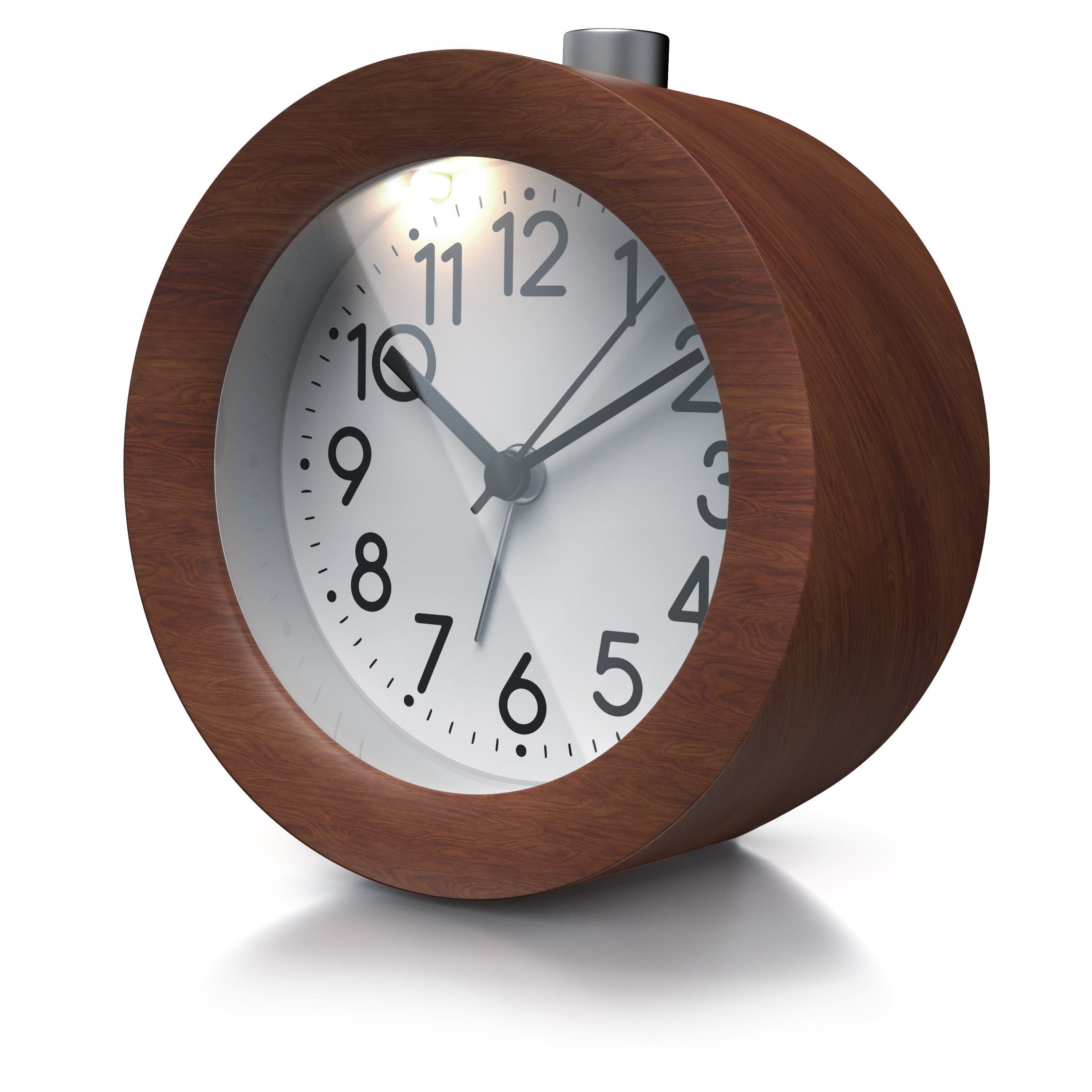 BEARWARE Analoge Weckuhr Holz Gehäuse Beleuchtet Braun - Bild 2