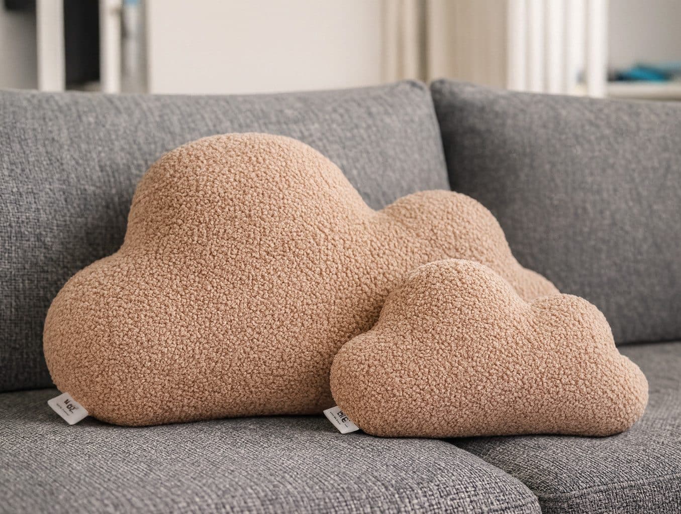 BABEES Wolkenkissen Boucle Kuschelkissen Creme-Beige - Bild 2
