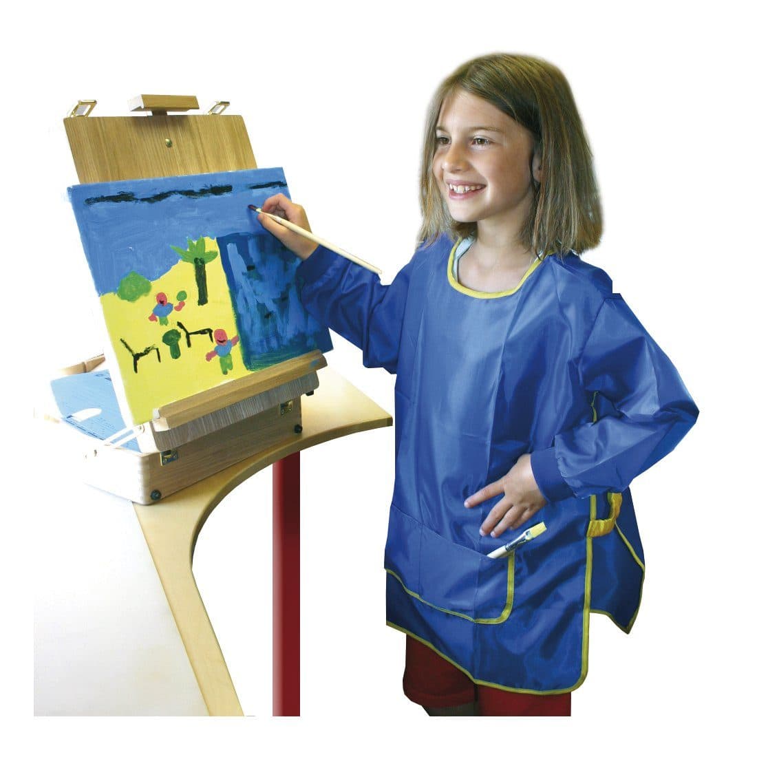 EDUPLAY Malschürze Malkittel für Kinder, Blau, Universalgröße