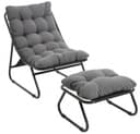 LVHOM Loungesessel mit Hocker - Relaxsessel mit Metallgestell Bild 2