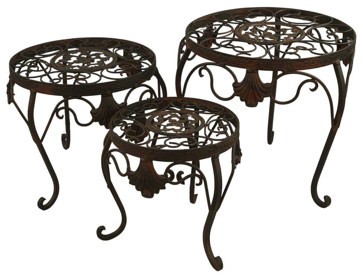 Posiwio Blumenhocker Tecla Metall Rostbraun Gartenhocker - Bild 2