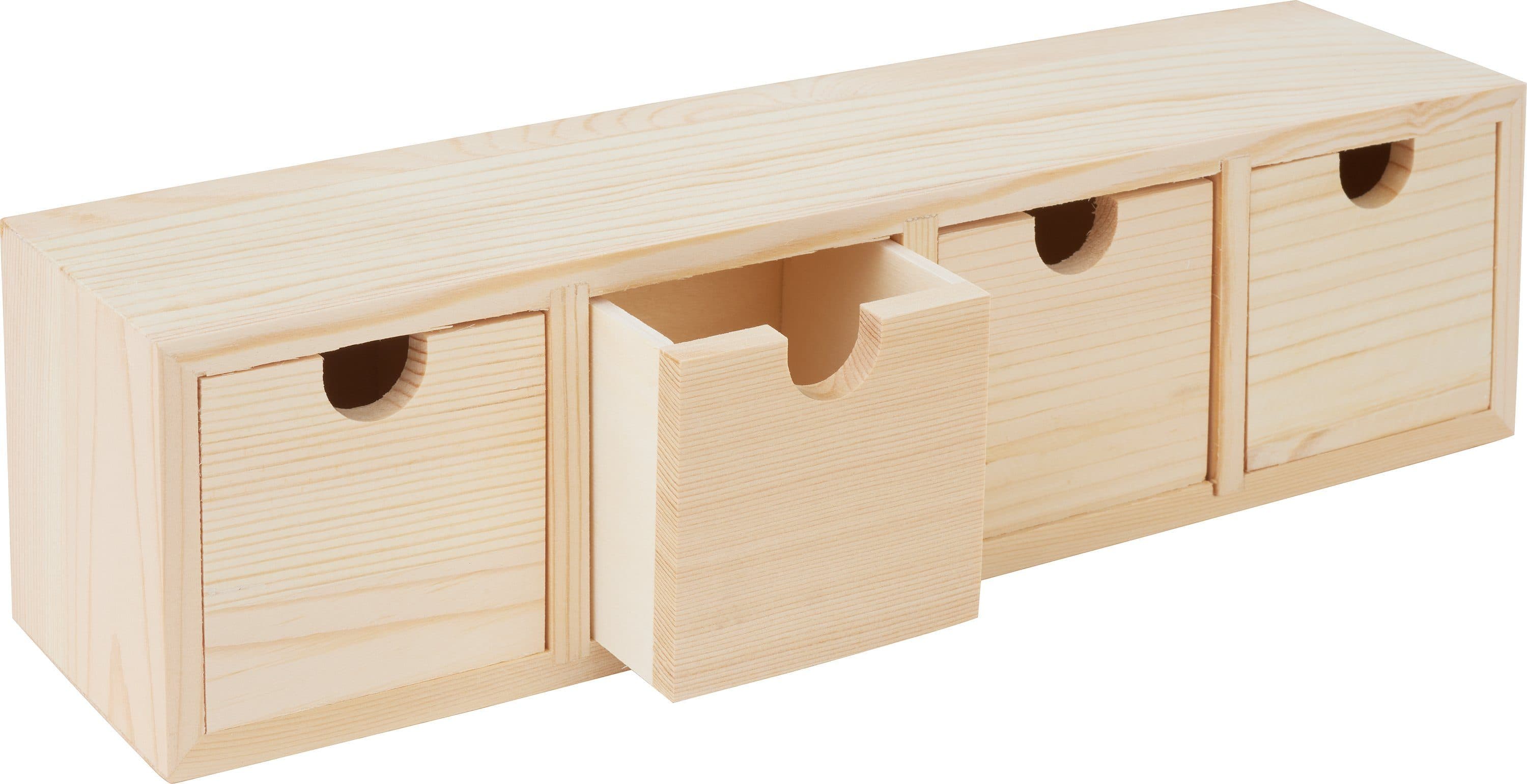 VBS Aufbewahrungsbox Schubladenbox Kiefernholz 5-tlg.
