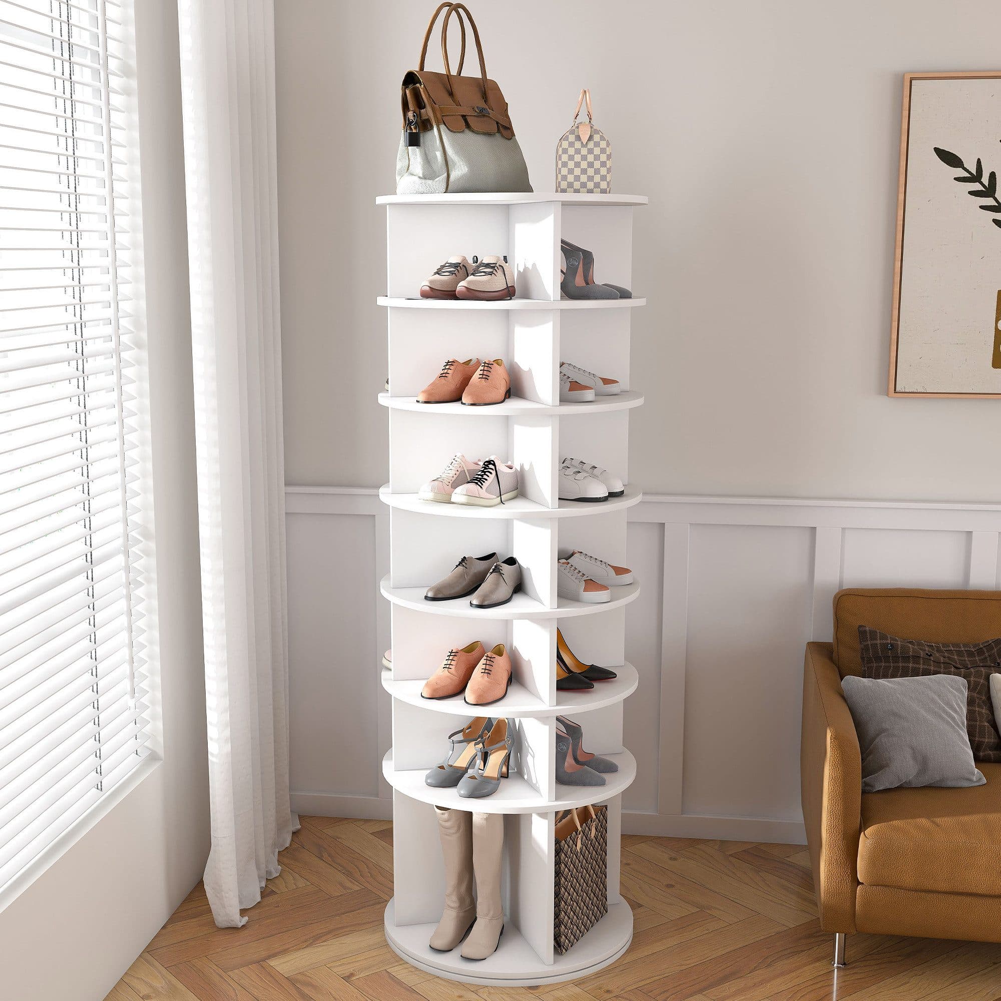 MC Star Drehbares Schuhregal Weiß 7 Ebenen 360° - Bild 2