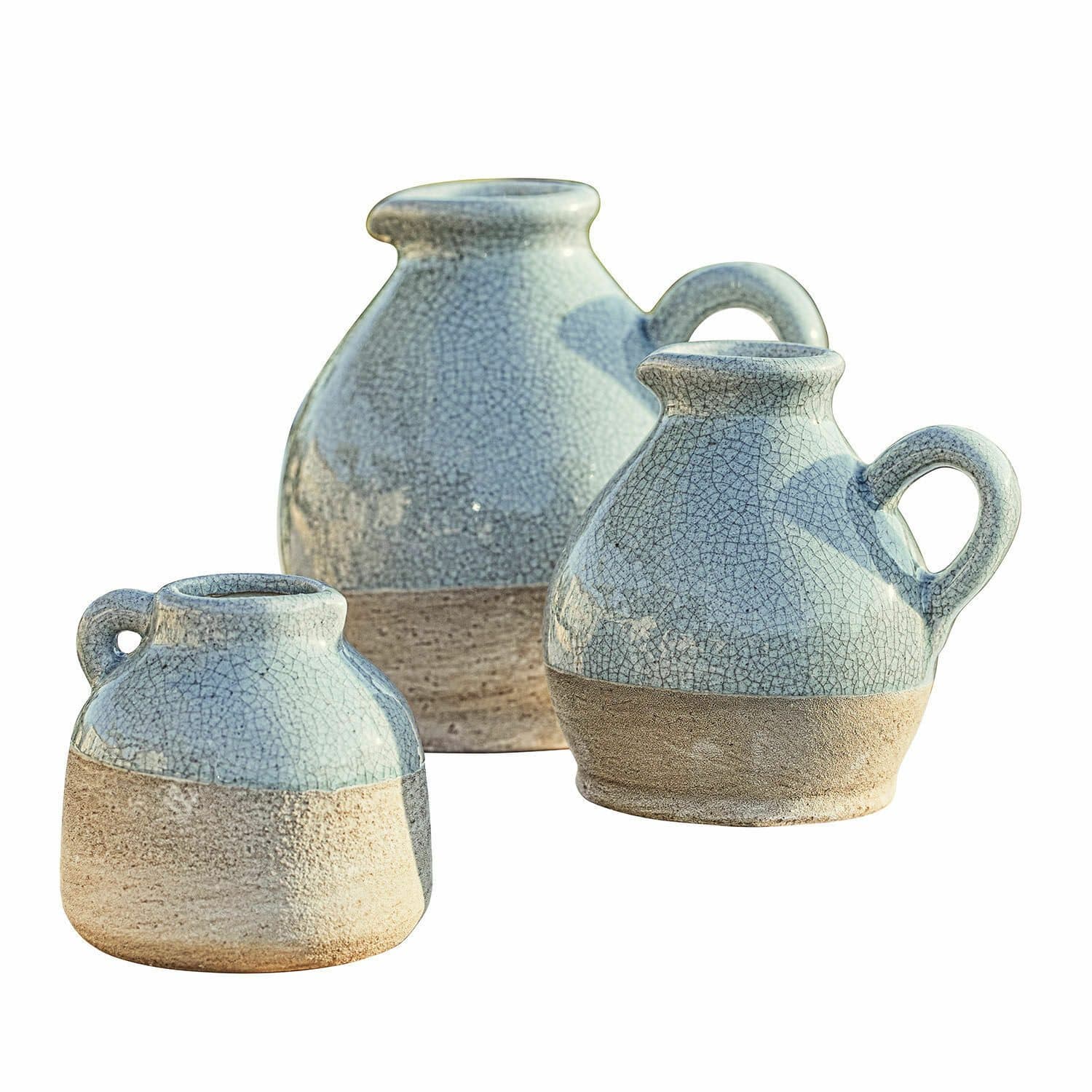 Mirabeau Übertopf Vase 3er Set Lezíria Hellblau - Bild 2